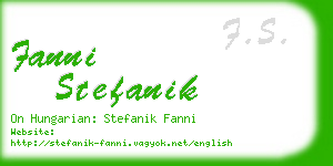 fanni stefanik business card